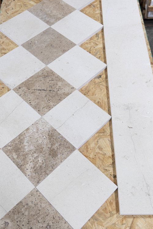Cream & Chocolate Marble Mosaic Tile