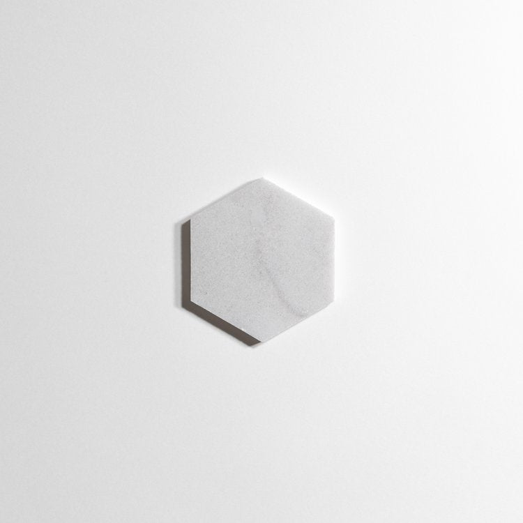 Glacier White 5" Hexagon Marble Tiles