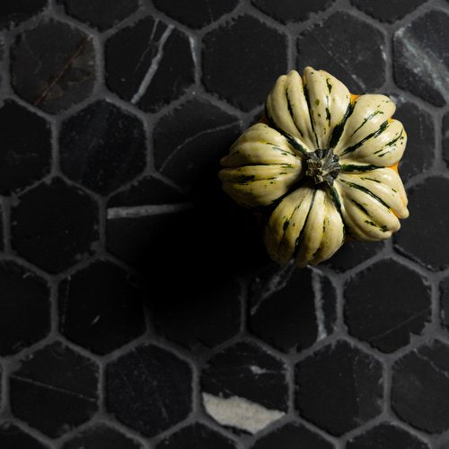 Nero St. Gabriel Hexagon Tumbled - Castelli Marble