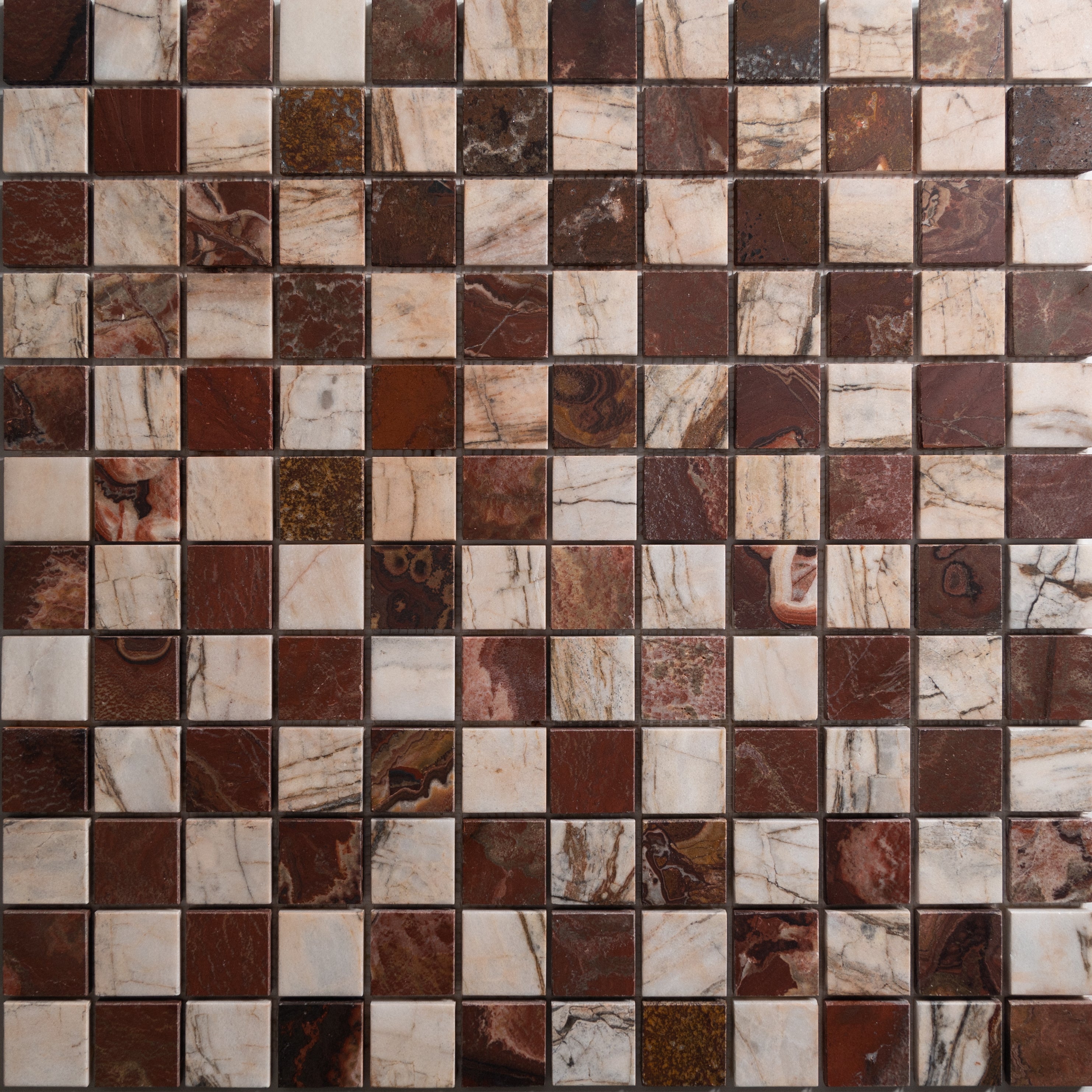 Red Onyx & Cream Marble Mosaic