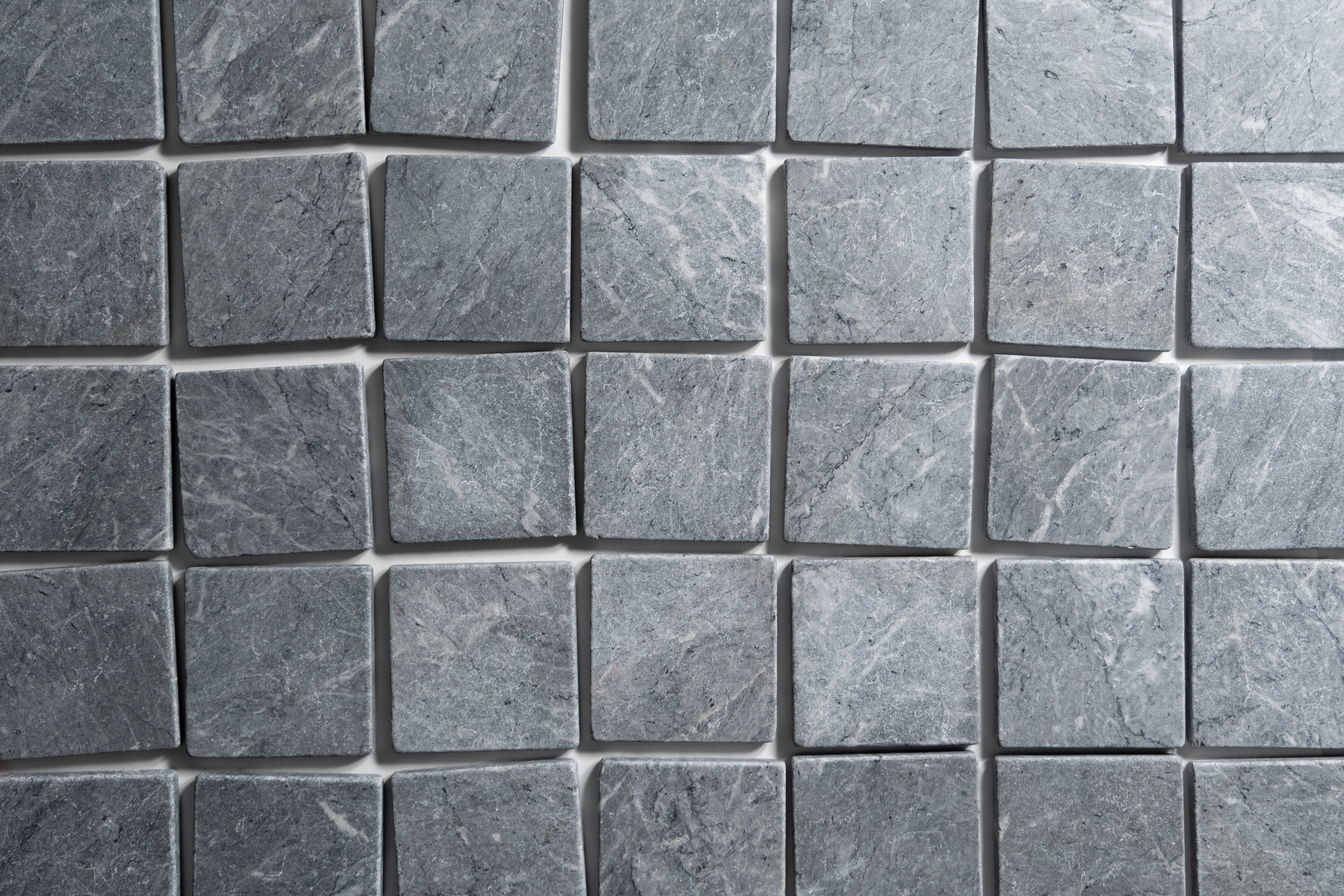 Riviera Gray tumbled marble tile