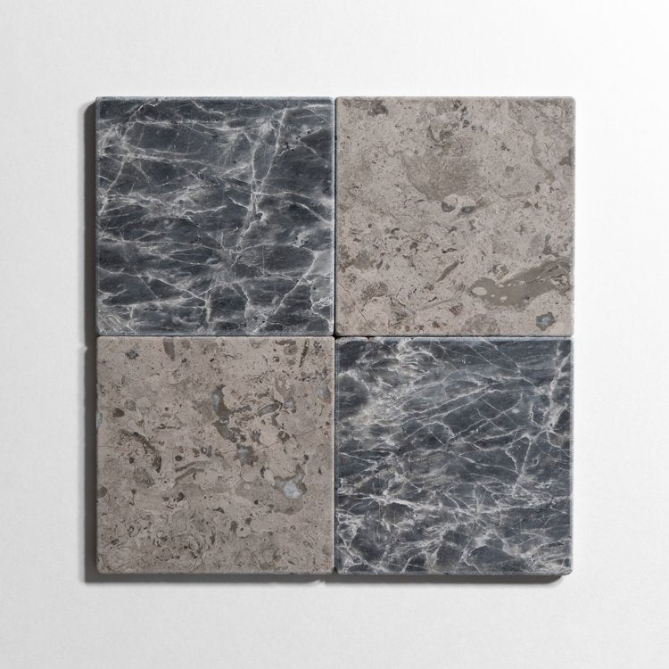 Riviera Gray Tumbled Combinations Marble Tile