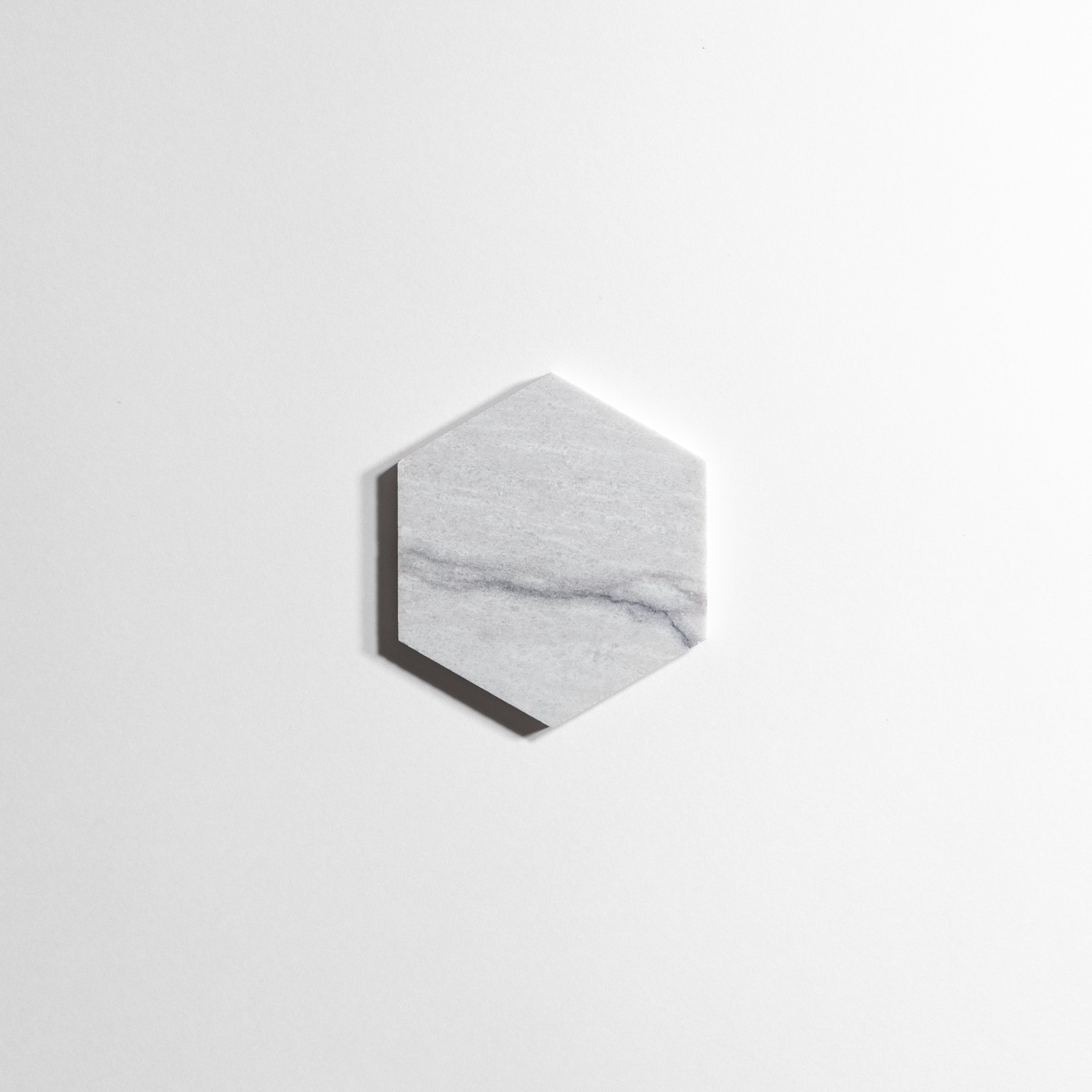 Silver Mist 5" Hexagon Marble