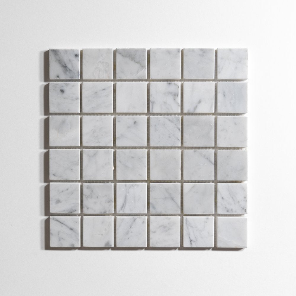 Venatino Carrara 2" x 2" Marble Mosaic Tile