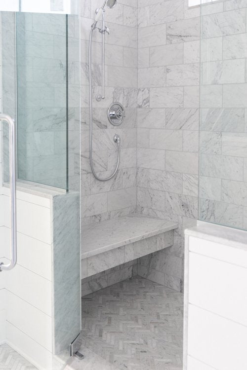 Venatino Carrara Curb Bathroom Corner Shelf