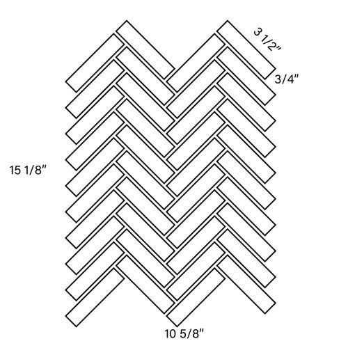 Venatino Carrara Herringbone Marble Mosaic Tiles
