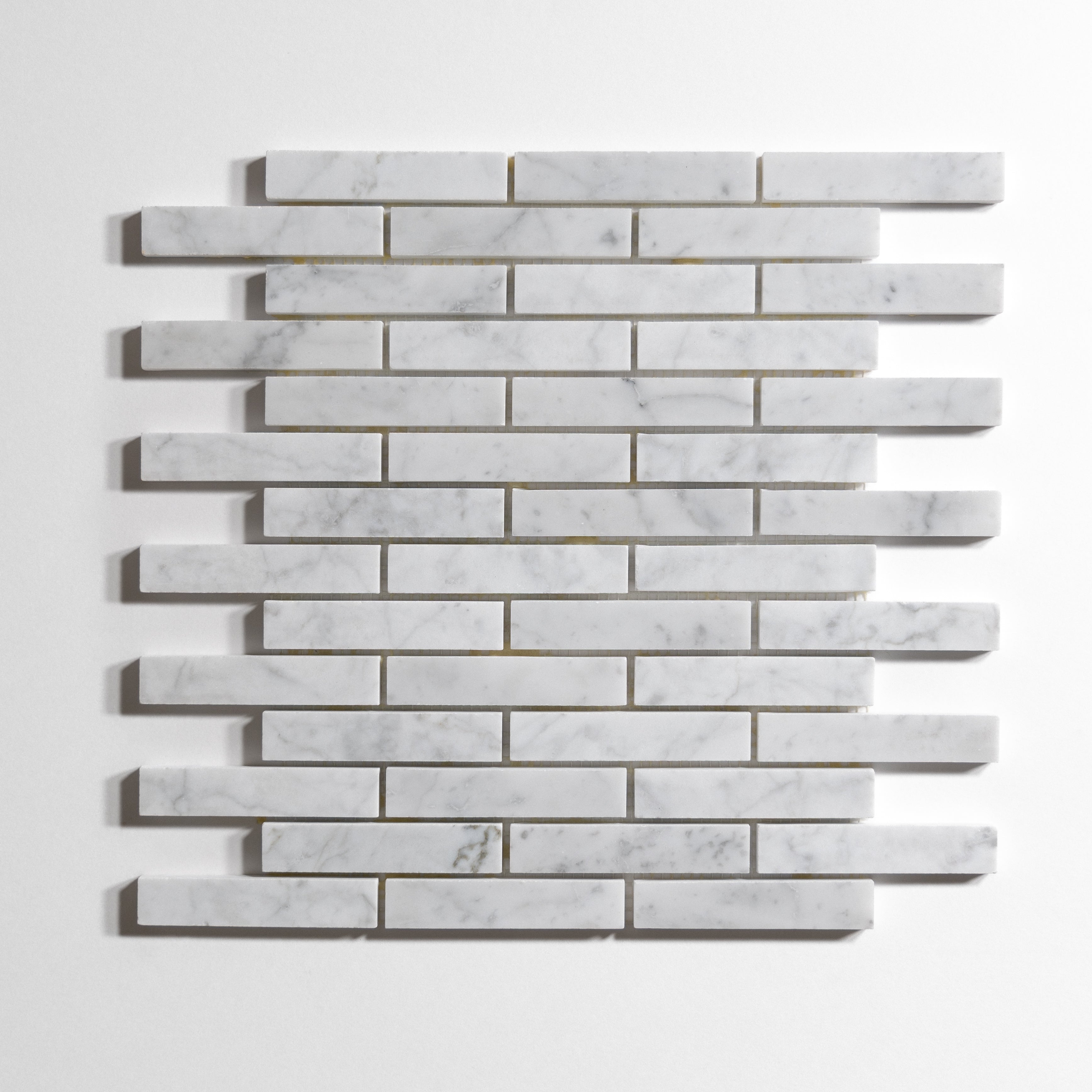 Venatino Carrara Mini Brick Marble Tile