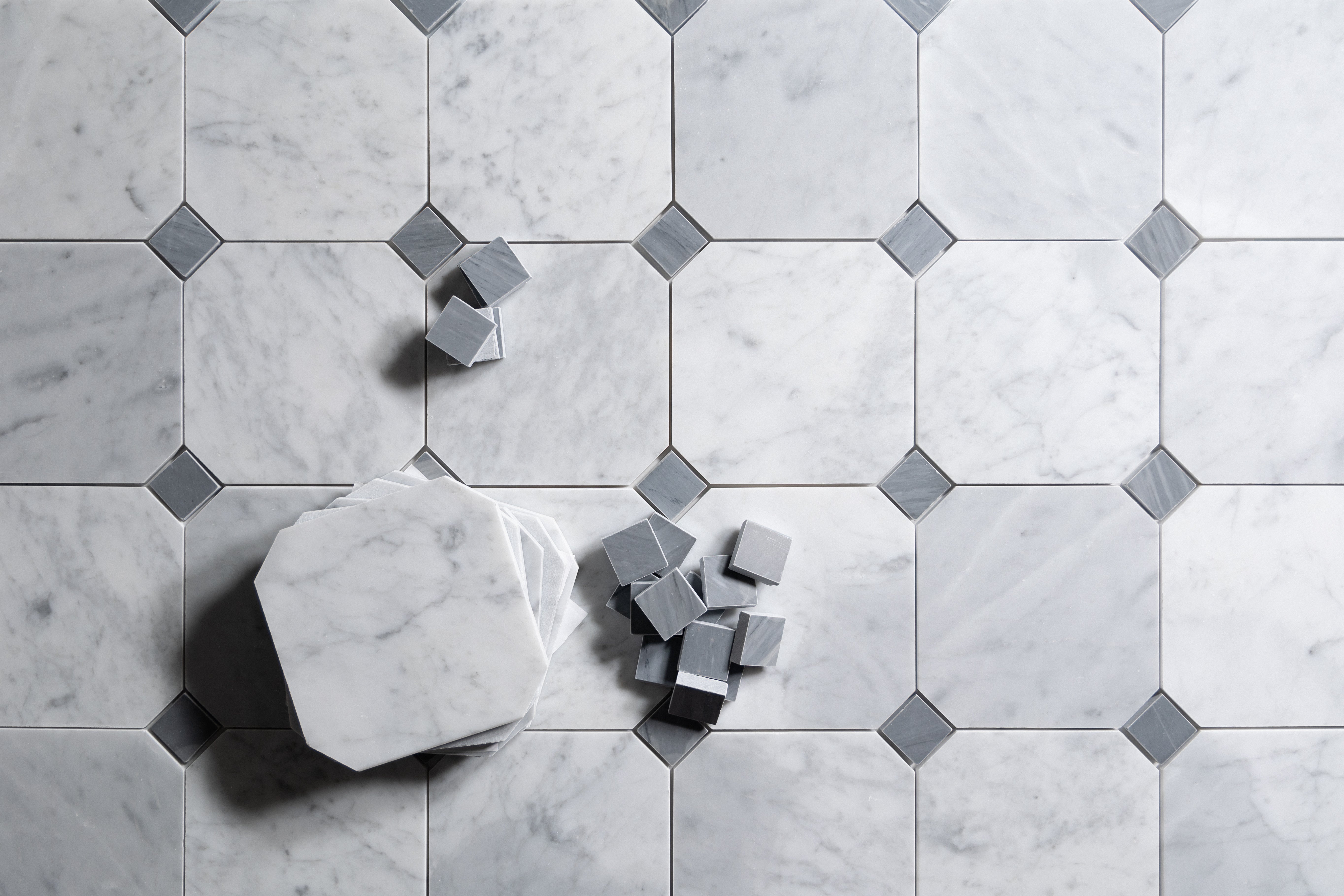 Venatino Carrara Octagon Marble Tiles