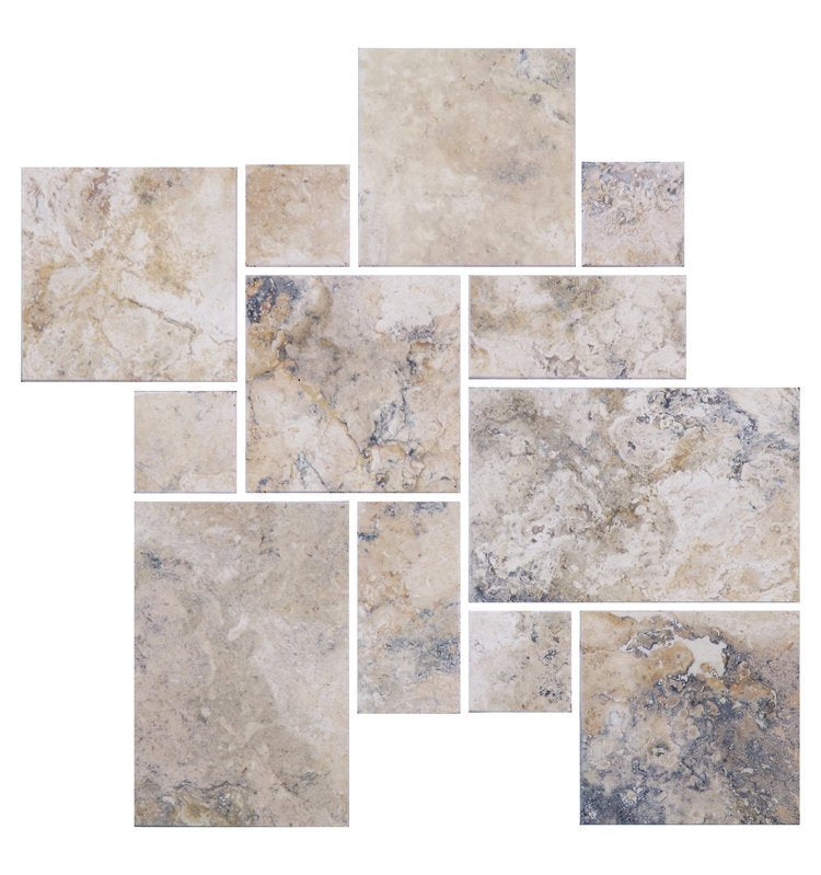 Vintage Travertine Large Versailles Pattern