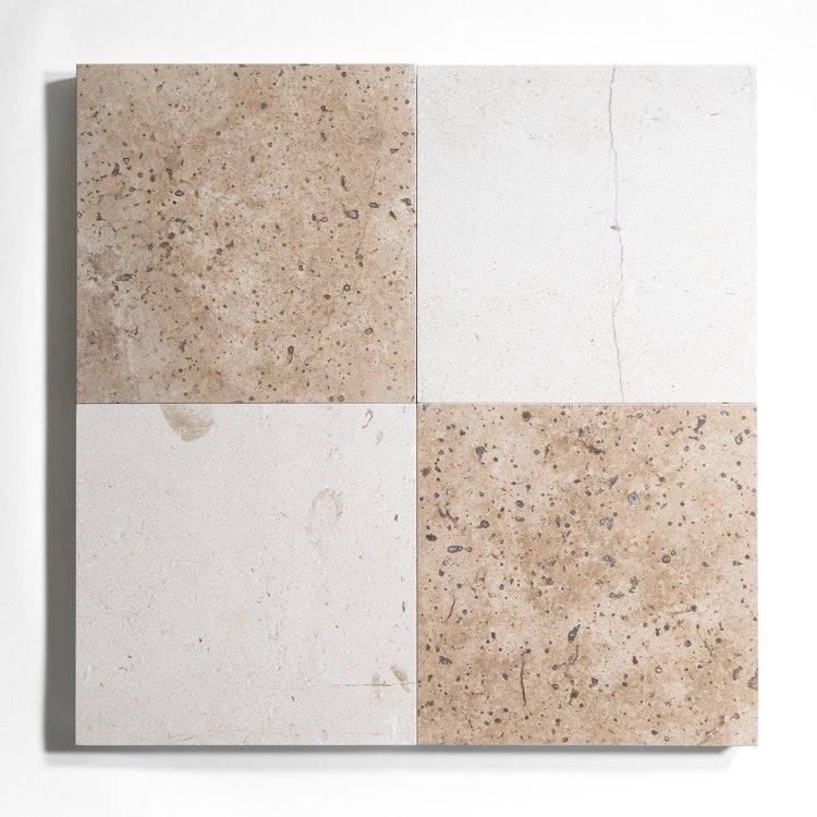 Crema & Chocolat 12" x 12" Pavers - Castelli Marble