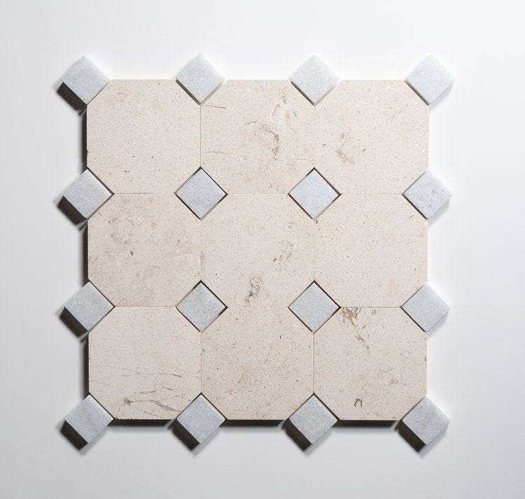 Crema / Glacier White Octagon - Castelli Marble