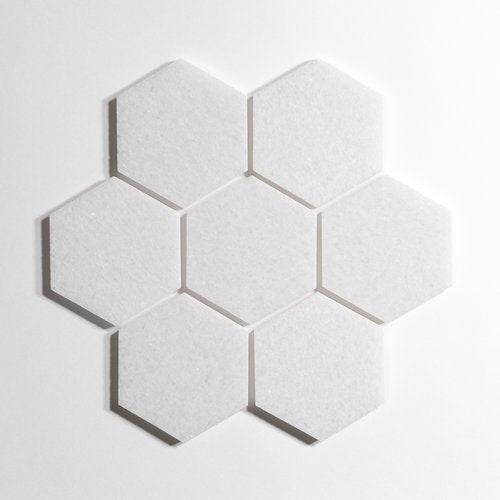 Crystal White 5" Hexagon - Castelli Marble