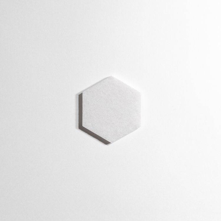 Crystal White 5" Hexagon - Castelli Marble