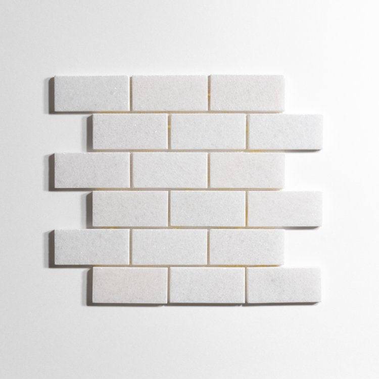 Crystal White 2" x 4" Brick - Castelli Marble