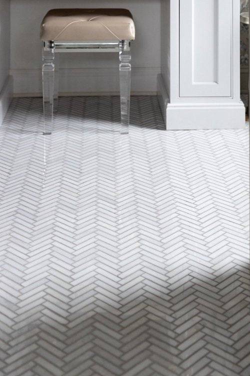 Glacier White  Herringbone Marble