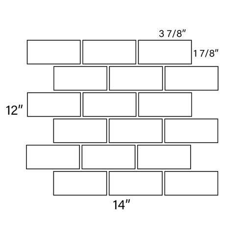 Nero St. Gabriel 2" x 4" Brick - Castelli Marble