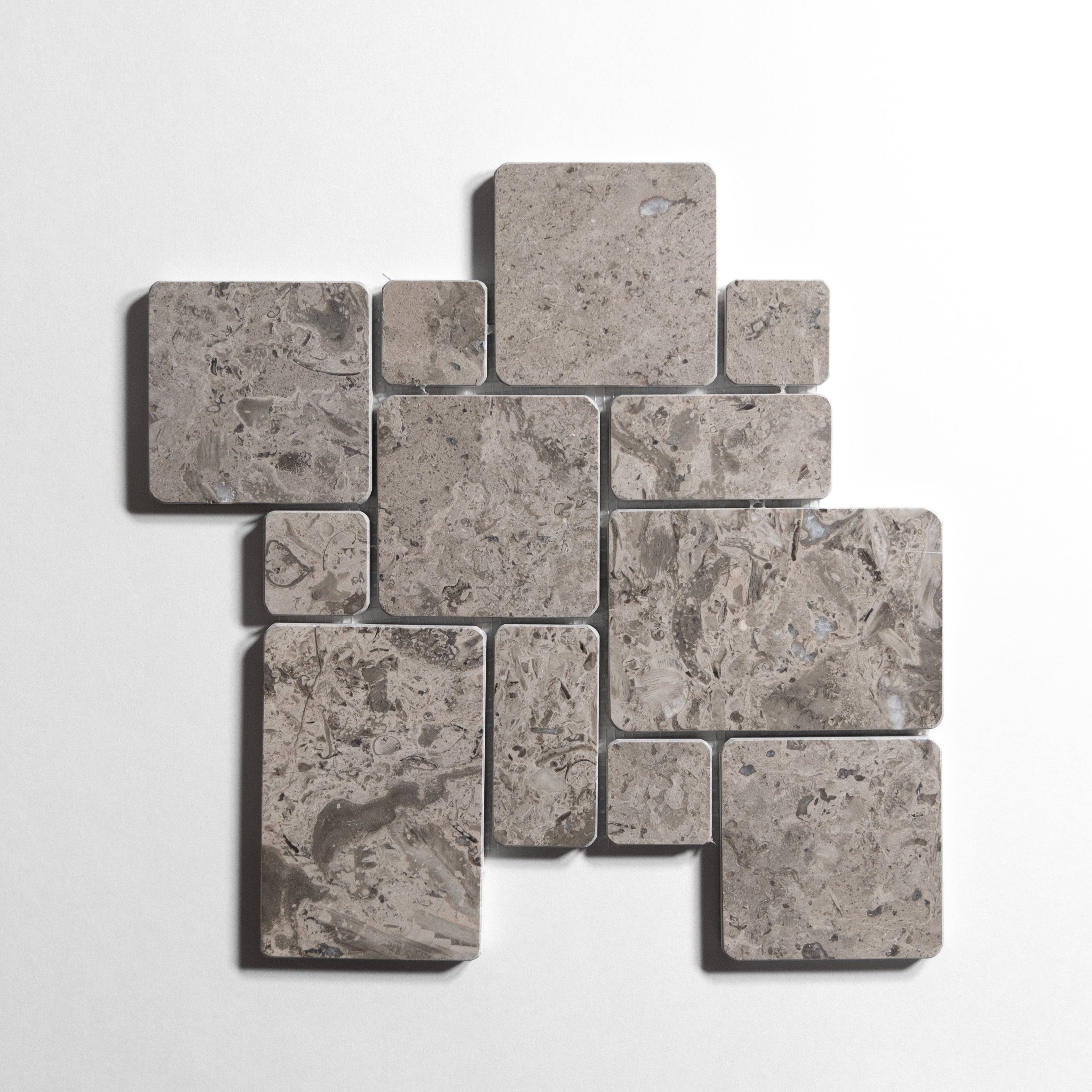 Sage Gray Mini Versailles Mosaic - Castelli Marble