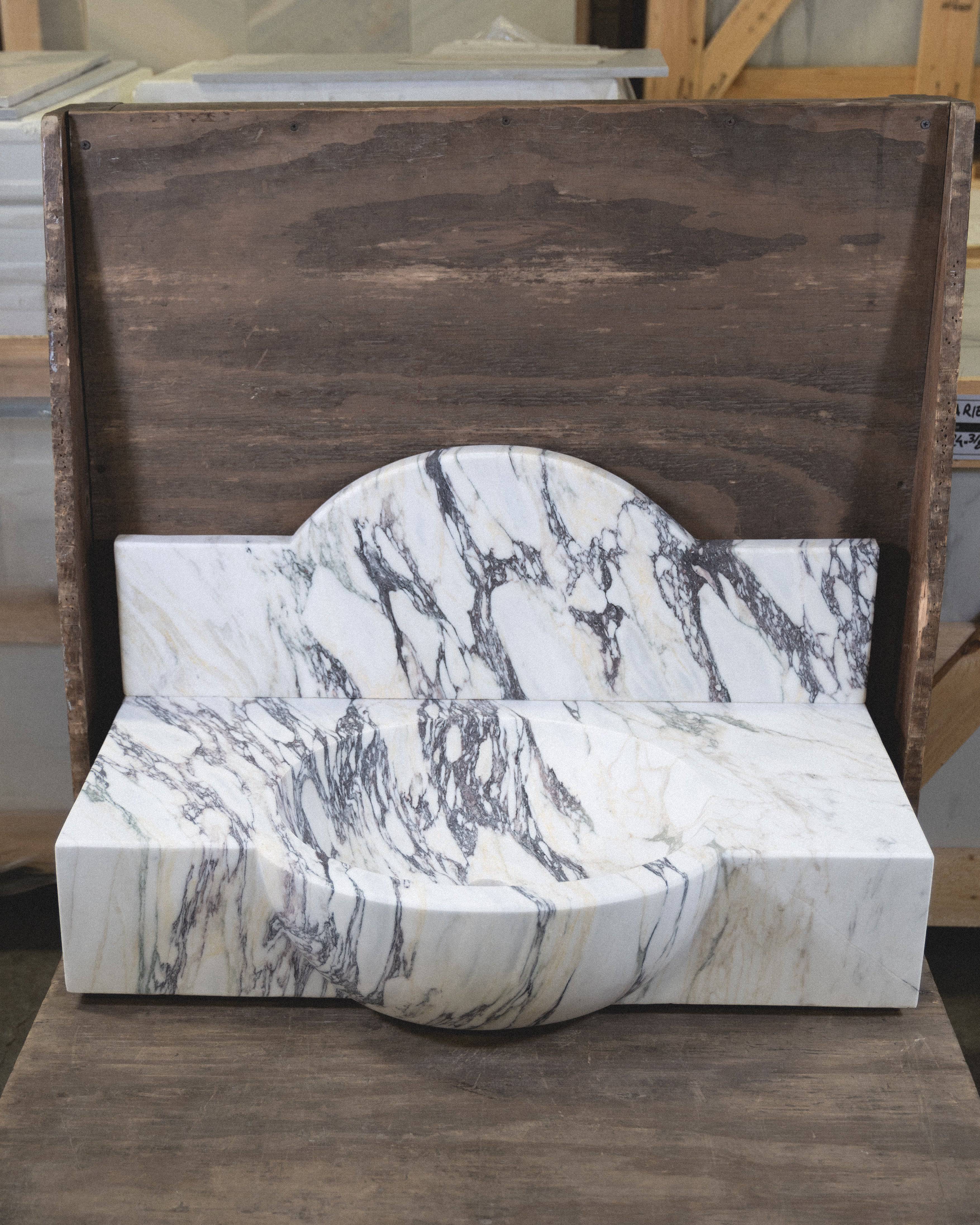 Calacatta Viola Bowed Floating Sink - Castelli Marble