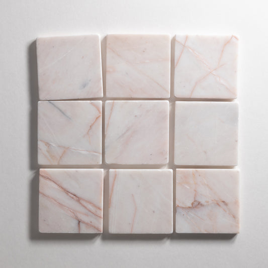 White #7  4"x4" Tumbled